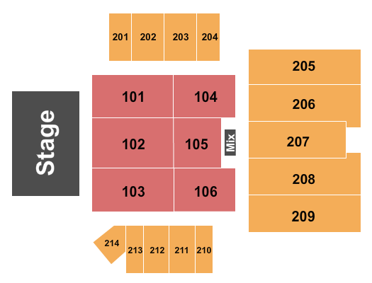 Bridge View Center Expo Hall Seating Chart: Endstage 2