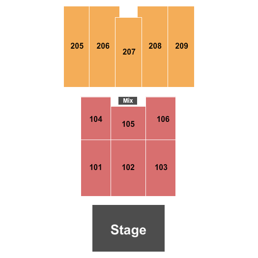 Bridge View Center Expo Hall Seating Chart: Endstage