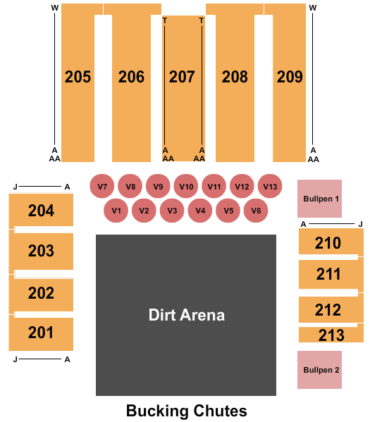 Bridge View Center Expo Hall Seating Chart: Bullriders 2