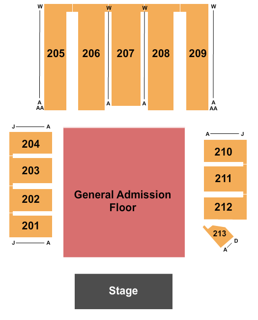 Bridge View Center Expo Hall Seating Chart: General Admission