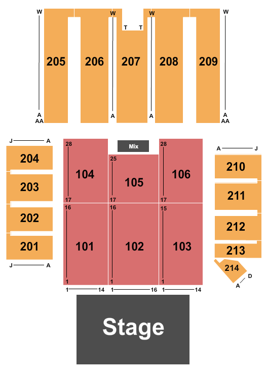 Bridge View Center Expo Hall Seating Chart
