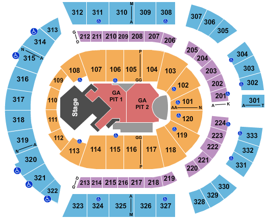 Bridgestone Arena Seating Chart Virtual
