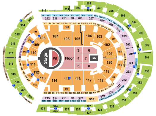 Bridgestone Arena Seating Chart: 5 Seconds of Summer