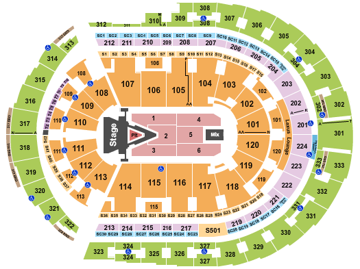 Bridgestone Arena Seating Chart: Aerosmith