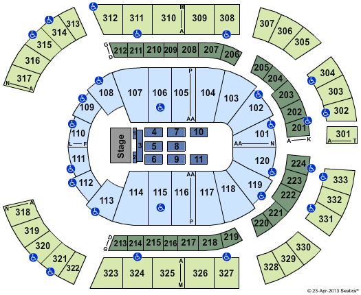 Bridgestone Arena Seating Chart