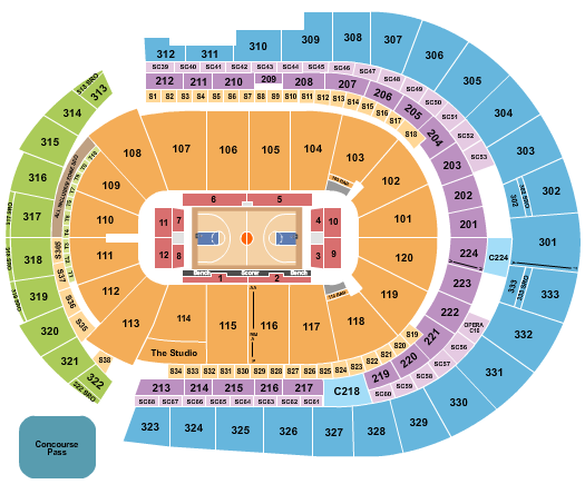 Bridgestone Arena Seating Chart: Basketball - College