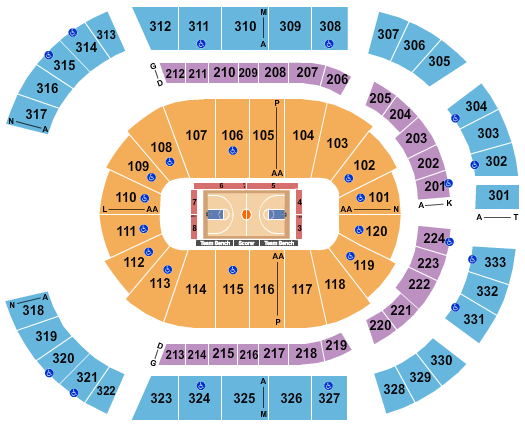 Bridgestone Arena Seating Chart: Basketball - Globetrotters