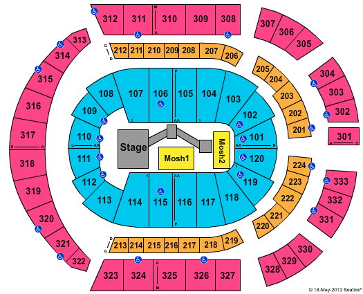 Sommet Center (formerly Nashville Arena And Gaylord Entertainment Center) Seating Map