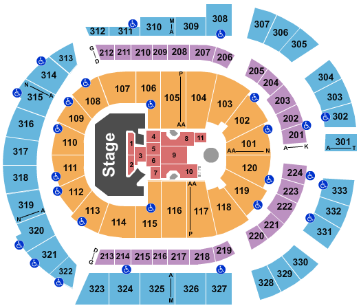 Bridgestone Arena Seating Chart: CMA Awards 2024