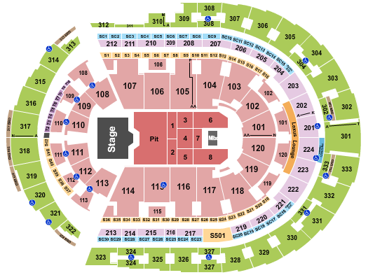 Bridgestone Arena Seating Chart: Dierks Bentley 2024