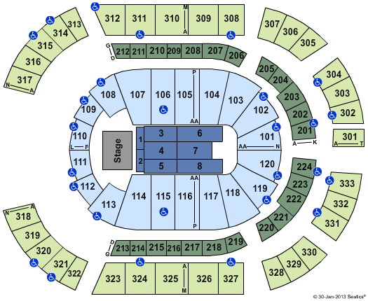 Bridgestone Arena Seating Chart