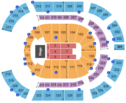 Bridgestone Arena Seating Chart: Endstage3