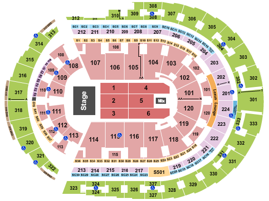 Bridgestone Arena Seating Chart: Endstage 5