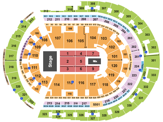 Bridgestone Arena Seating Chart: Endstage 7