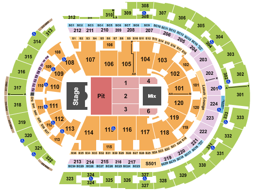 Bridgestone Arena Seating Chart: Endstage GA Pit 4