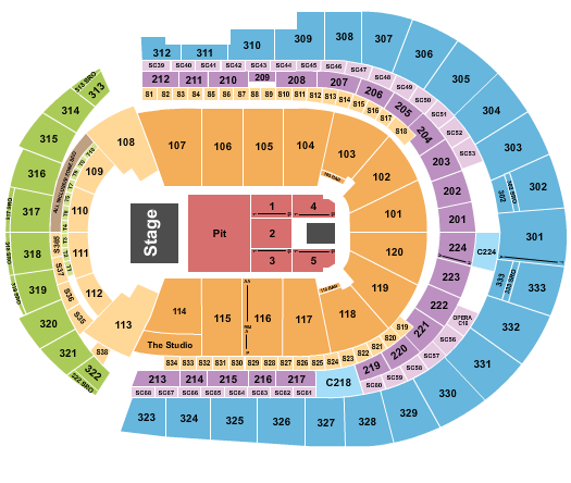 Bridgestone Arena Seating Chart: Endstage GA Pit 3