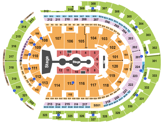 Bridgestone Arena Seating Chart: Gracie Abrams 2