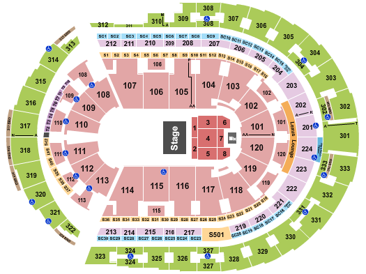 Bridgestone Arena Seating Chart: Half House