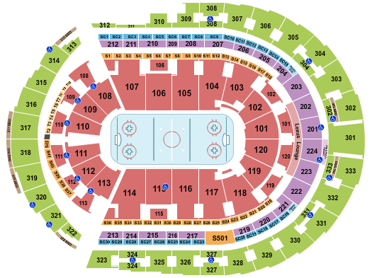 Bridgestone Arena Seating Chart: Hockey Rows