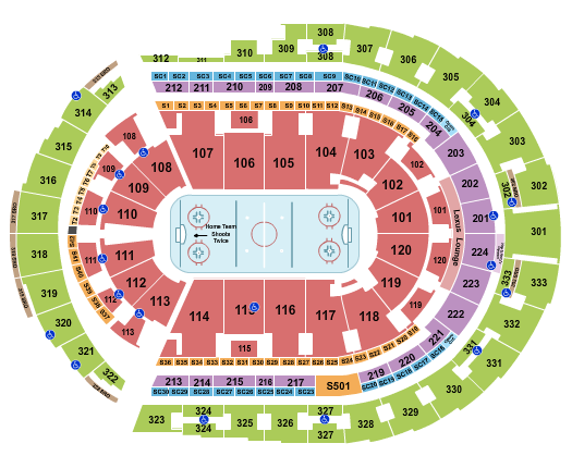Bridgestone Arena Seating Chart: Hockey Rows