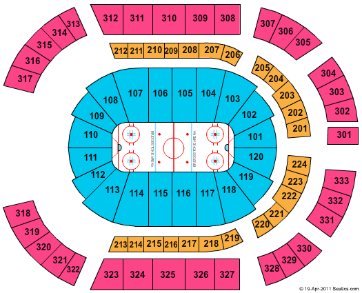 Bridgestone Arena (Formerly Sommet Center) Seating Chart: Hockey