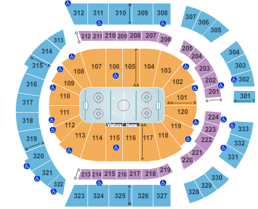 Bridgestone Arena Seating Chart: Hockey