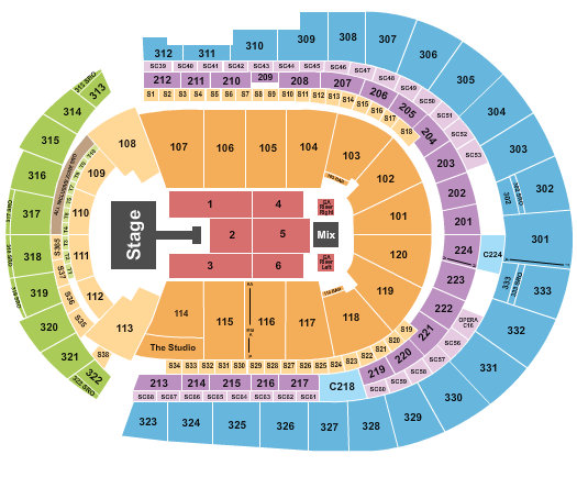 Bridgestone Arena Seating Chart: Jonas Brothers 1