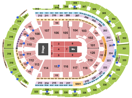Bridgestone Arena Seating Chart: Journey & Pretenders