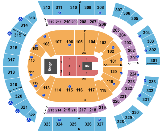 Bridgestone Arena Map