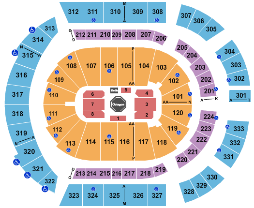 Bridgestone Arena Seating Chart: MMA