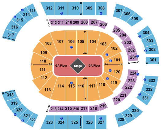 Interactive Bridgestone Arena Seating Chart