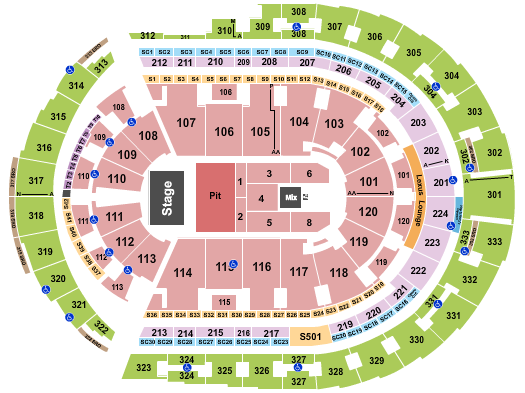Bridgestone Arena Seating Chart: Noah Kahan