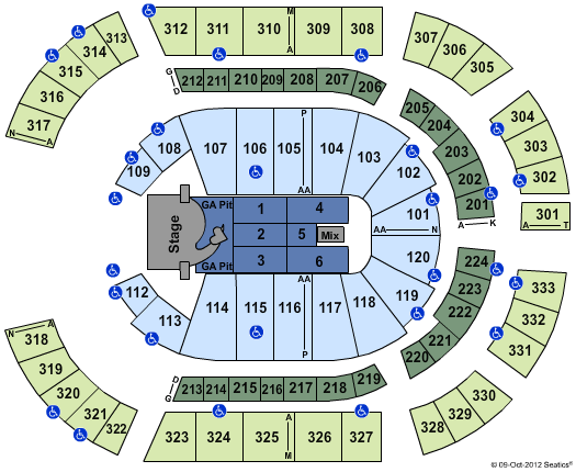 Bridgestone Arena Seating Chart
