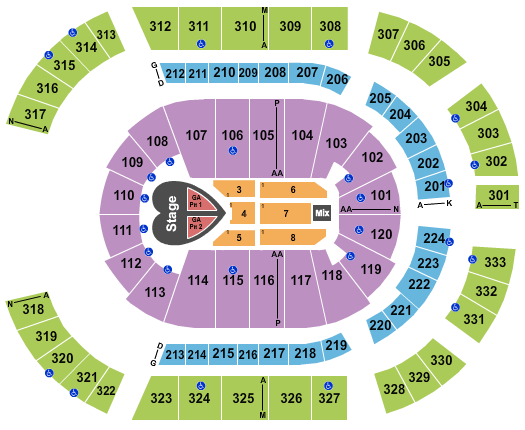 Bridgestone Arena Seating Chart: Pink