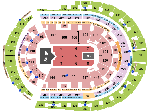 Bridgestone Arena Seating Chart: Rascal Flatts