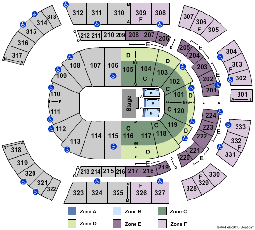 Bridgestone Arena (Formerly Sommet Center) Seating Chart