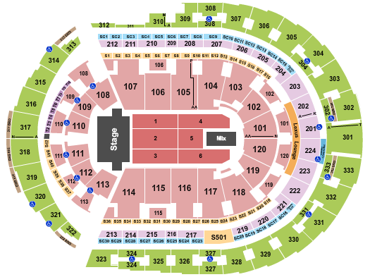 Bridgestone Arena Seating Chart: TSO 1