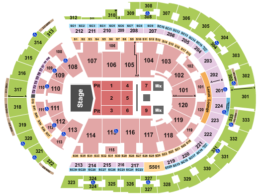 Bridgestone Arena Seating Chart: Toby Keith