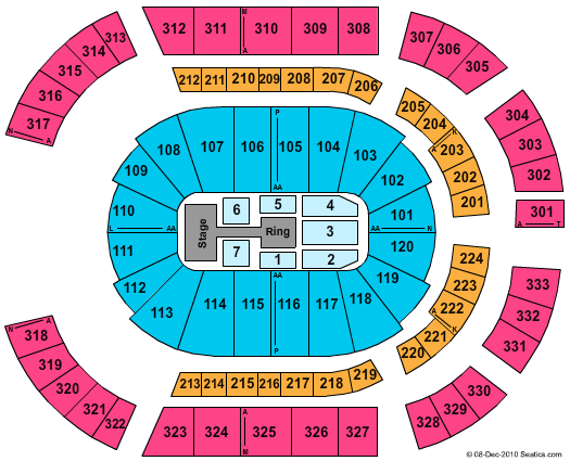 Bridgestone Arena Seating Chart Wwe