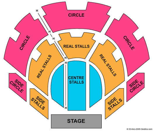 Brighton Concert Hall Seating Chart: End Stage