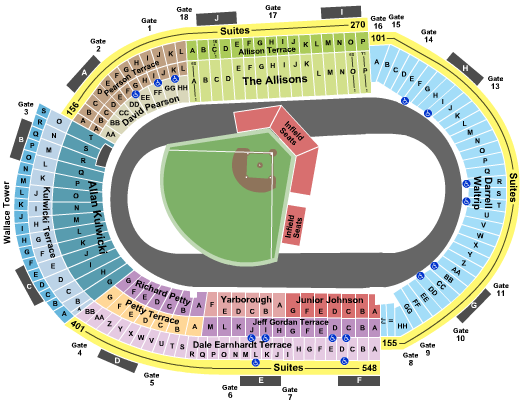 Bristol Motor Speedway Seating Chart: Baseball