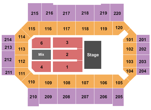 Broadmoor World Arena Seating Chart: End Stage 2