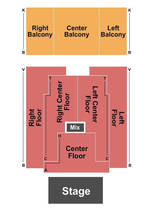Bronson Centre Theatre Seating Chart: Endstage 2