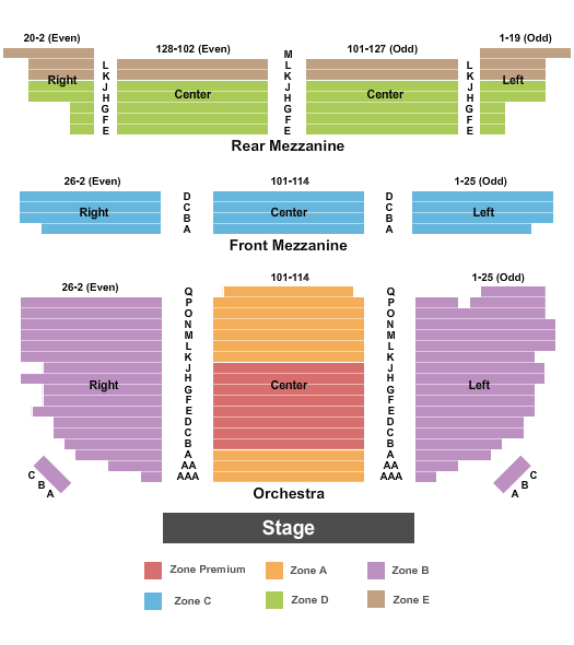 Lena Horne Theatre Seating Chart