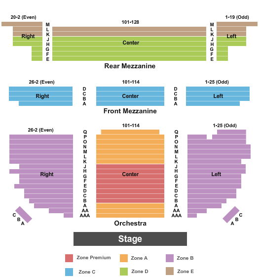 Morris Performing Arts Seating Chart