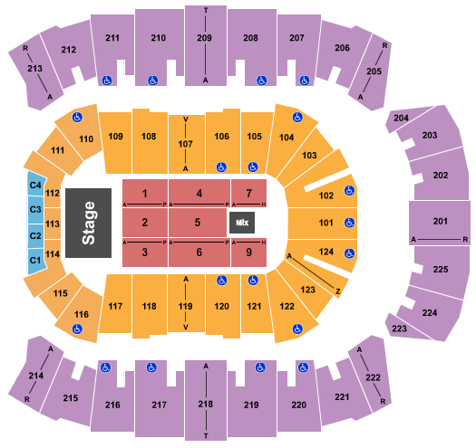 Brookshire Grocery Arena Seating Chart: Endstage Flr 1-9/No 8