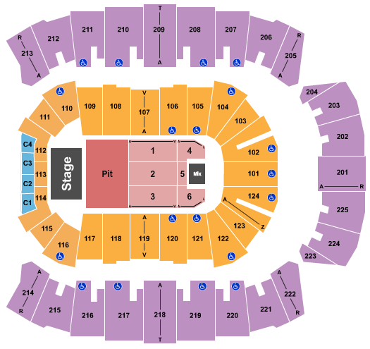 Brookshire Grocery Arena Seating Chart: Endstage Pit 2