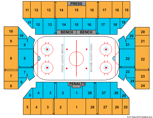 Broome County Veterans Memorial Arena Seating Chart