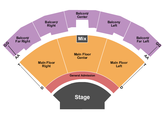 Brown County Music Center Seating Chart: Endstage w/ GA