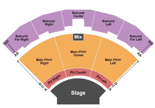 Brown County Music Center Seating Chart: Endstage Pit